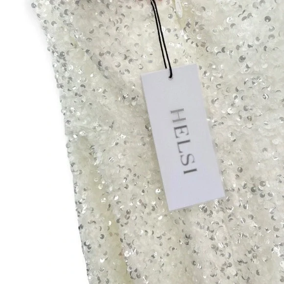 NWT Helsi Leslie Strapless Sequin Midi Dress White - Size Small -Retails $395 - Picture 14 of 16
